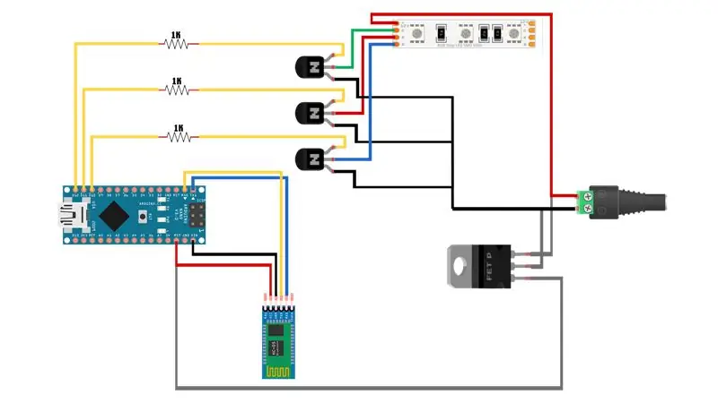 ARDUINO NANO, LIETOT BLUETOOTH RGB KONTROLIERI