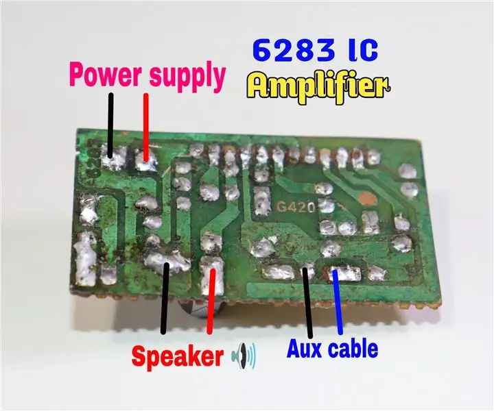 6283 Cablaggio della scheda dell'amplificatore audio a canale singolo IC: 8 passaggi