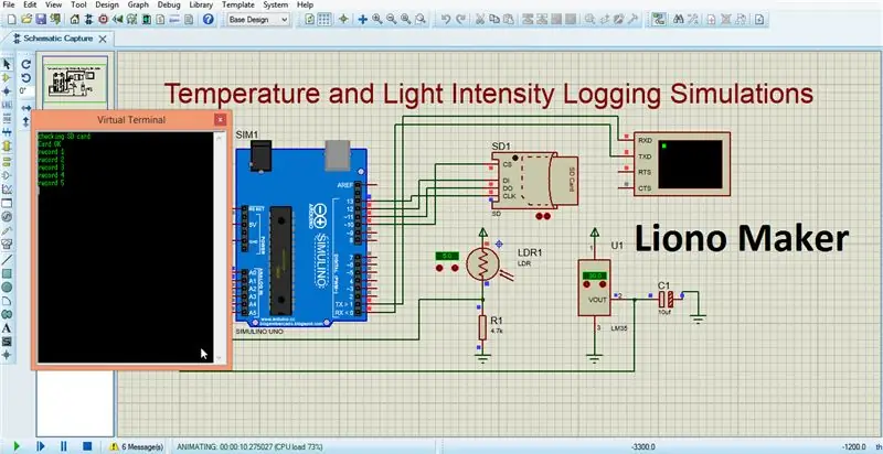 Kako zapisati temperaturo in svetlobno intenzivnost | Simulacija Proteus | Frizing | Liono Maker