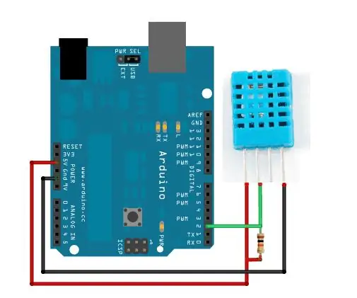 Arduino osjetnik temperature i vlažnosti: 7 koraka