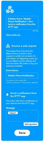 सेटअप MQTT, Node-RED और IFTTT