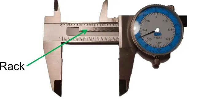 Identifique las 6 partes principales del calibrador del dial