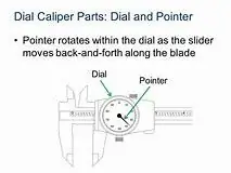 Identifique as 6 peças principais do Dial Caliper