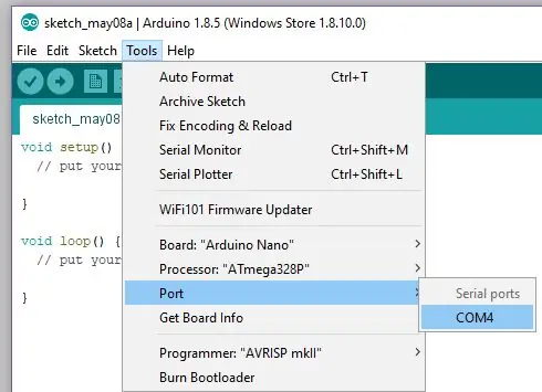 ARDUINO BOARD VƏ PORT -u seçin