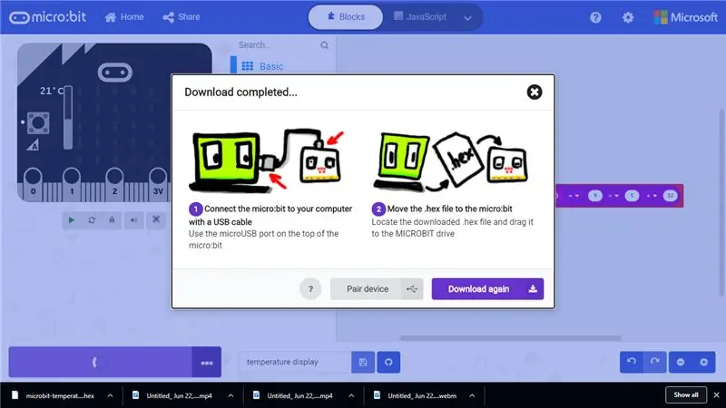 Descarga el archivo al Microbit