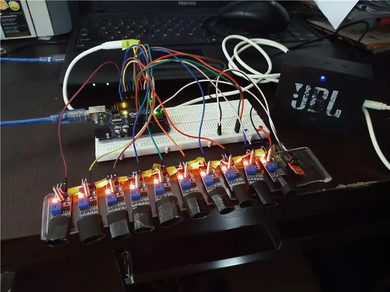 Fiação do Módulo do Sensor Ir e Interruptor do Sensor de Toque