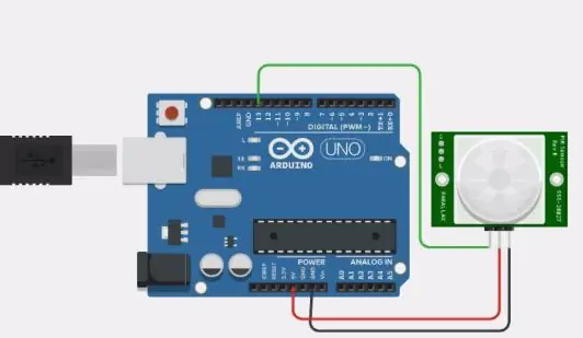 Langkah 1: MENGHUBUNGKAN PIR SENSOR DENGAN ARDUINO