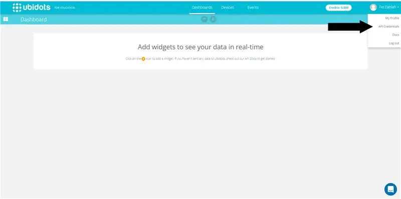 დააყენეთ Ubidots ანგარიში