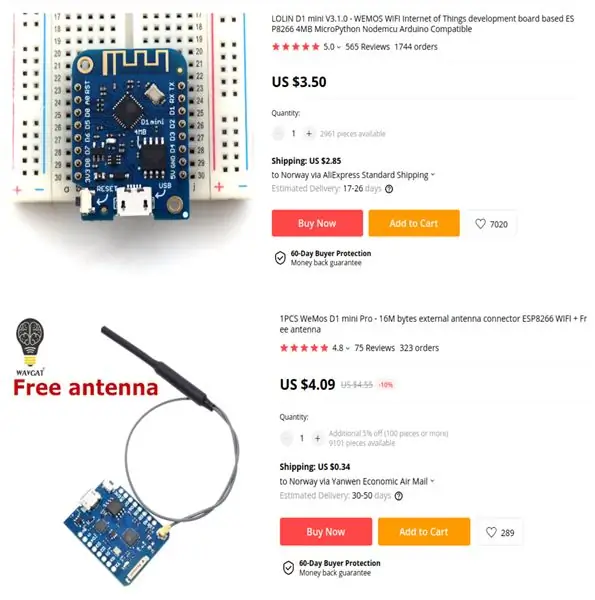 Ang Lupon ng Wemos D1 Mini ESP8266