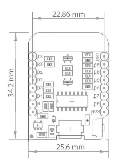 A placa Wemos D1 Mini ESP8266