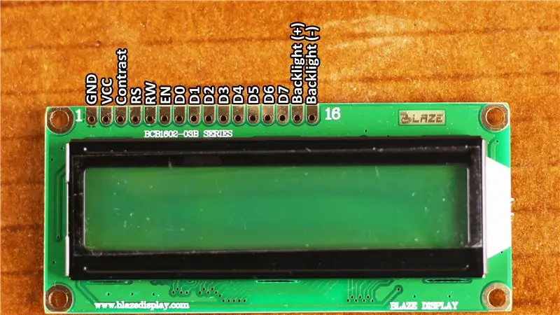 LCD pin konfiqurasiyası