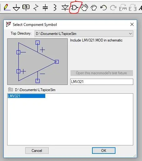 Tsim Test Schematic thiab Simulate LMV321 Op-amp's Performance