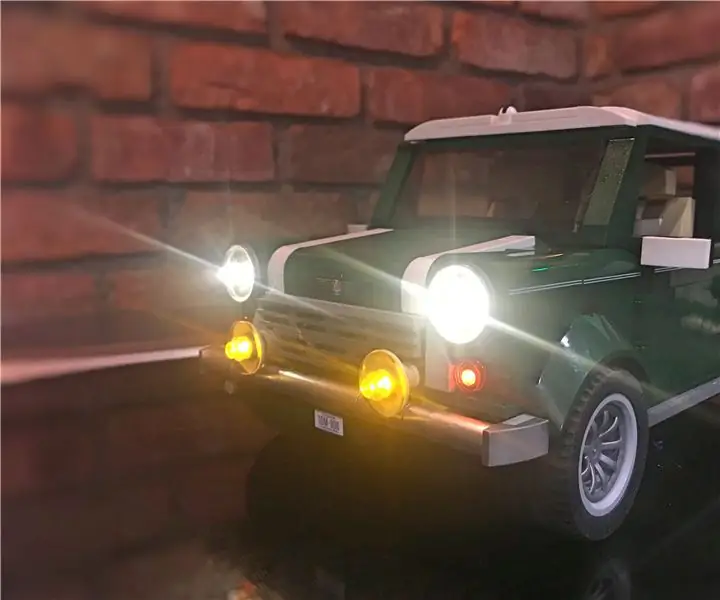 Svetlá ovládané aplikáciou Lego Mini Cooper: 7 krokov (s obrázkami)