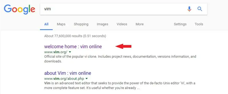 Pasiekite „Vim“atsisiuntimą