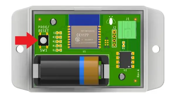 Pressione e segure o botão na campainha WiFi