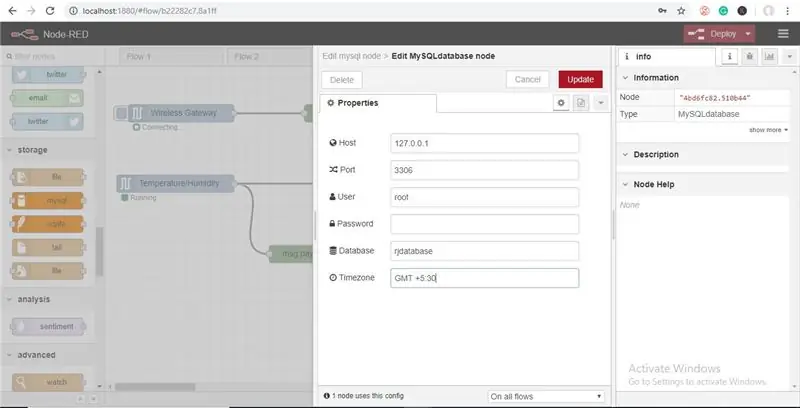 Acum adăugați utilizator = Root I.e implicit în Xampp și parola este necompletată. Puteți crea, de asemenea, utilizator și parolă Introduceți aici, apoi introduceți numele bazei de date și fusul orar (opțional) și apoi faceți clic pe Actualizare și terminat