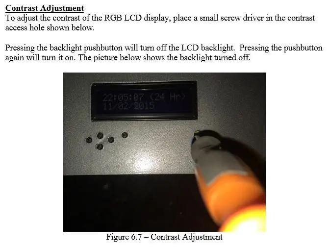 RGB LCD bilan ishlash - orqa yorug'lik va kontrast