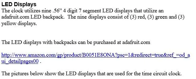 Mga Bahagi - Ipinapakita ang LED