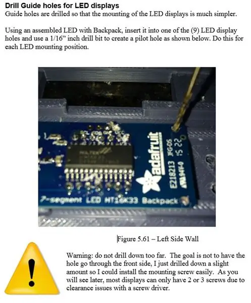 Konstruksiyon - Mga butas ng Gabay sa Drill para sa LED Ipinapakita / Drill / Palawakin ang Mga LED Mounting Holes