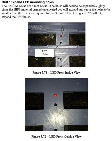 Konstruksiyon - Mga butas ng Gabay sa Drill para sa LED Ipinapakita / Drill / Palawakin ang Mga LED Mounting Holes