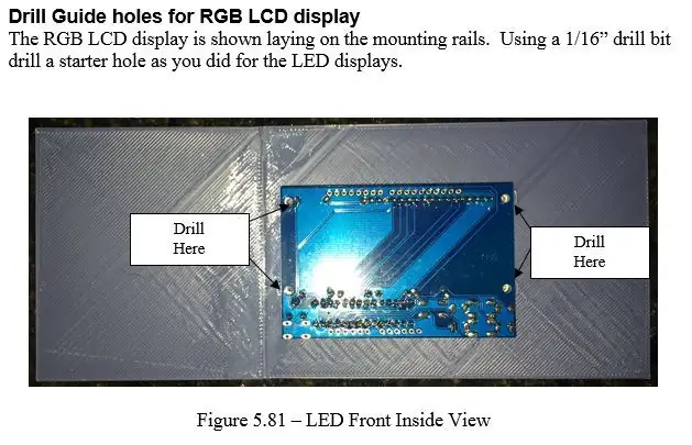 Construction - Trous de guidage de perçage pour écran LCD RVB