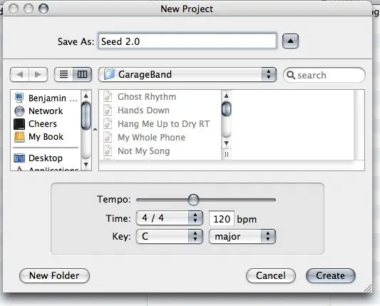 Membuat Fail Garageband Anda