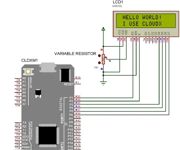 Witaj świecie! na wyświetlaczu LCD przy użyciu CloudX M633: 4 kroki
