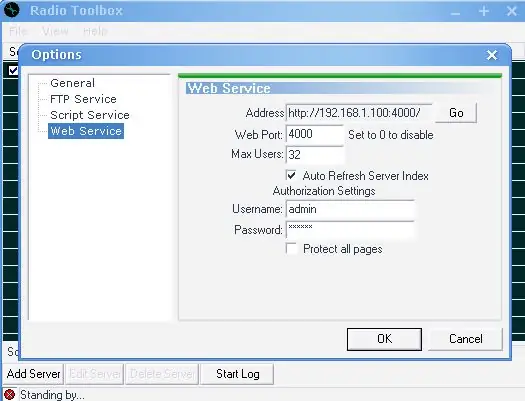 Configurando a caixa de ferramentas de rádio