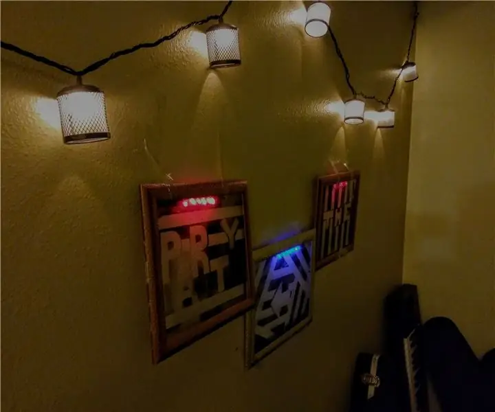 LED nástěnný nápis: 6 kroků