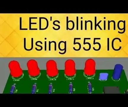 تصميم ثنائي الفينيل متعدد الكلور لمصابيح LED وامض باستخدام 555 IC: 7 خطوات (بالصور)