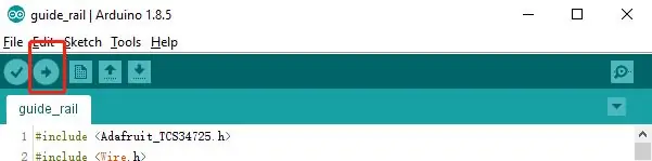 Open firmware in de Arduino IDE en stuur de firmware naar Arduino Mega2560 met de onderstaande parameters