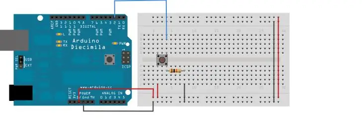 Papan tempat memotong roti kedua, Tombol dan LED