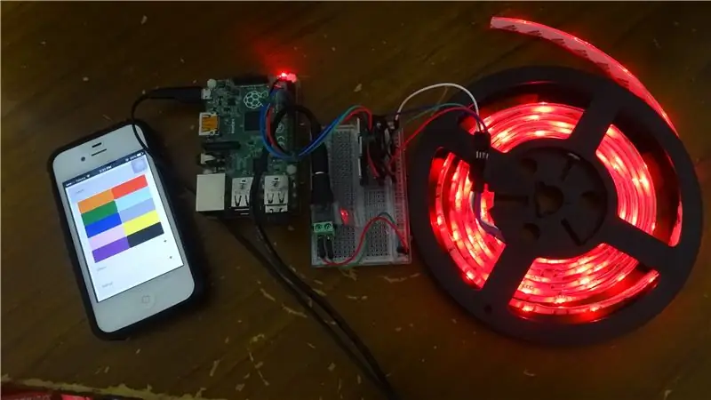 Kontrolowana przez Wi-Fi taśma Led 12v za pomocą Raspberry Pi z Taskerem, integracją Ifttt