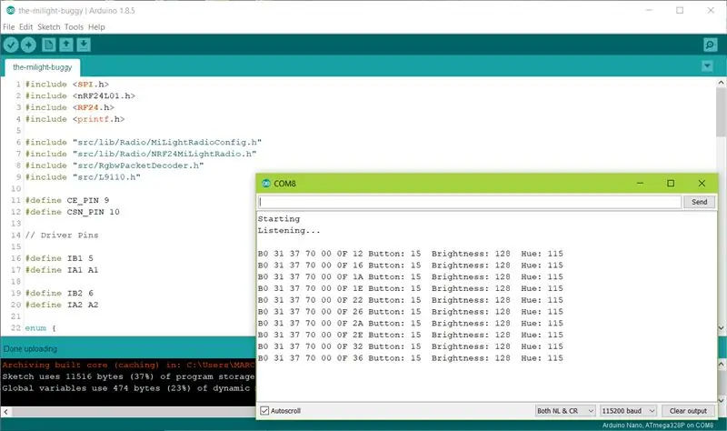 การทดสอบ Arduino และรีโมท