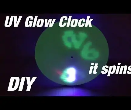 UV Glow Clock - točí se!: 3 kroky (s obrázky)