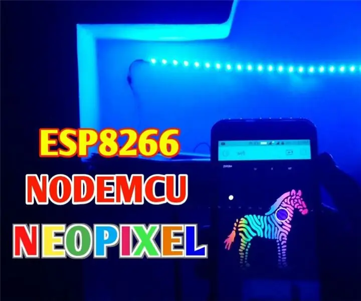 IOT: ESP 8266 Nodemcu Neopixel Ws2812 LED sloksnes vadīšana internetā, izmantojot lietotni BLYNK: 5 soļi