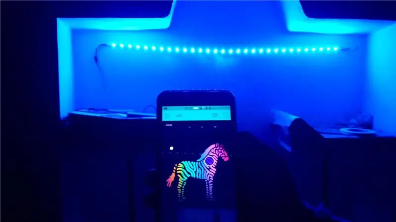 IOT: ESP 8266 Nodemcu, BLYNK ilovasi yordamida Internetda Neopixel Ws2812 LED chizig'ini boshqaradi