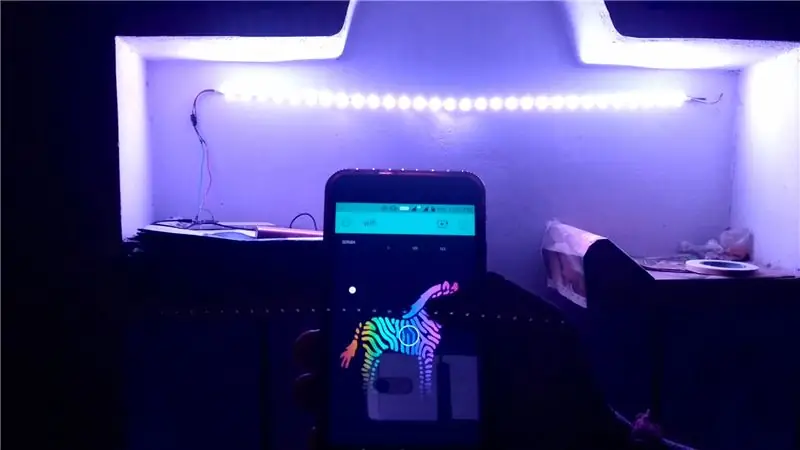 IOT: ESP 8266 „Nodemcu“„Neopixel Ws2812“LED juostelės valdymas internetu naudojant „BLYNK“programą