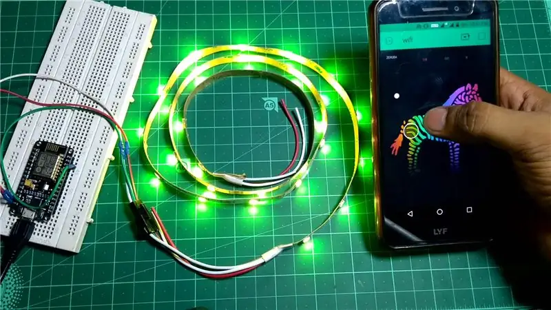 IOT: ESP 8266 Nodemcu Controlling Neopixel Ws2812 LED Strip Over the Internet using BLYNK App