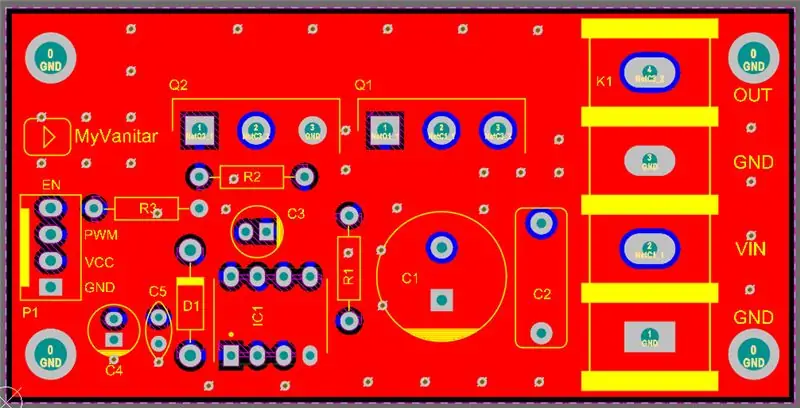 Slika-2, Dizajnirani raspored PCB-a za shemu pogona motora