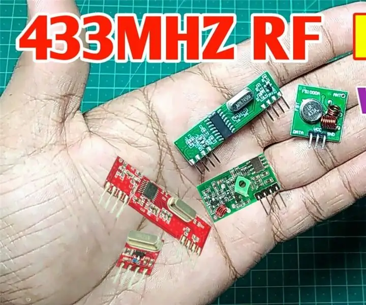 আরএফ মডিউল 433MHZ - কোন মাইক্রোকন্ট্রোলার ছাড়াই 433MHZ RF মডিউল থেকে রিসিভার এবং ট্রান্সমিটার তৈরি করুন: 5 টি ধাপ