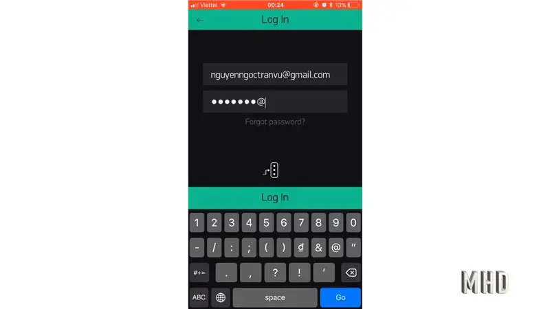 Logg deg på din Blynk -app