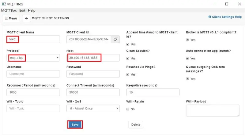 MQTT тохиргоо