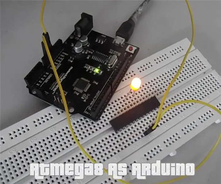 ATmega8 Bilang Arduino (gamit ang Panloob na 8Mhz Crystal): 7 Mga Hakbang (na may Mga Larawan)