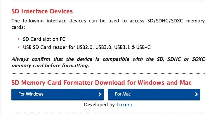 Rub tawm SD Memory Card Formatter