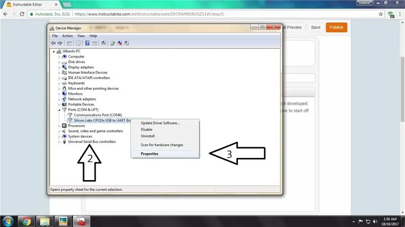 TTL Converter/Arduino portini COM1 sifatida sozlash