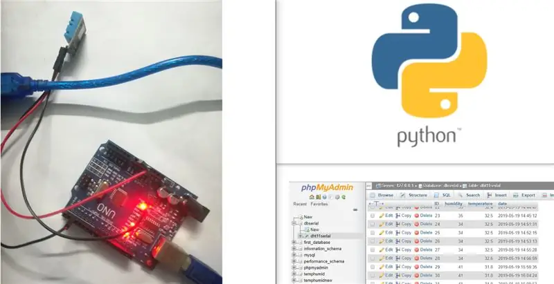 Arduino verzendt Dht11-gegevens naar MySQL-server (PHPMYADMIN) met behulp van Python