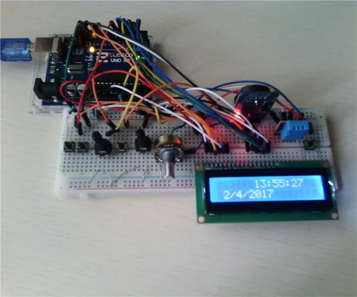 Aeg ja temperatuur LCD ja Arduino abil (Fikseeritud): 4 sammu