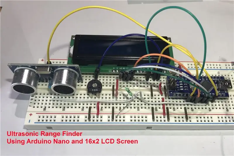 Ultragarso diapazono ieškiklio pamoka su „Arduino“ir LCD