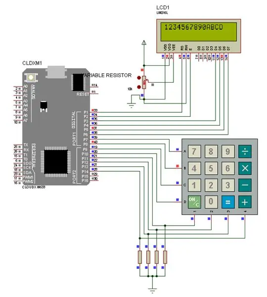 CloudX Mikrodenetleyici Kullanan LCD'li Tuş Takımı